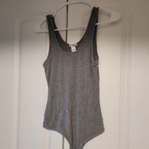 Fashion Nova Grey Ribbed Bodysuit